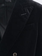 Tom Ford Men's Double Breasted Velvet Blazer Black, view 3