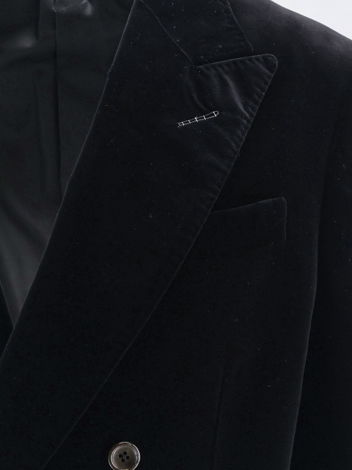 Tom Ford Men's Double Breasted Velvet Blazer Black