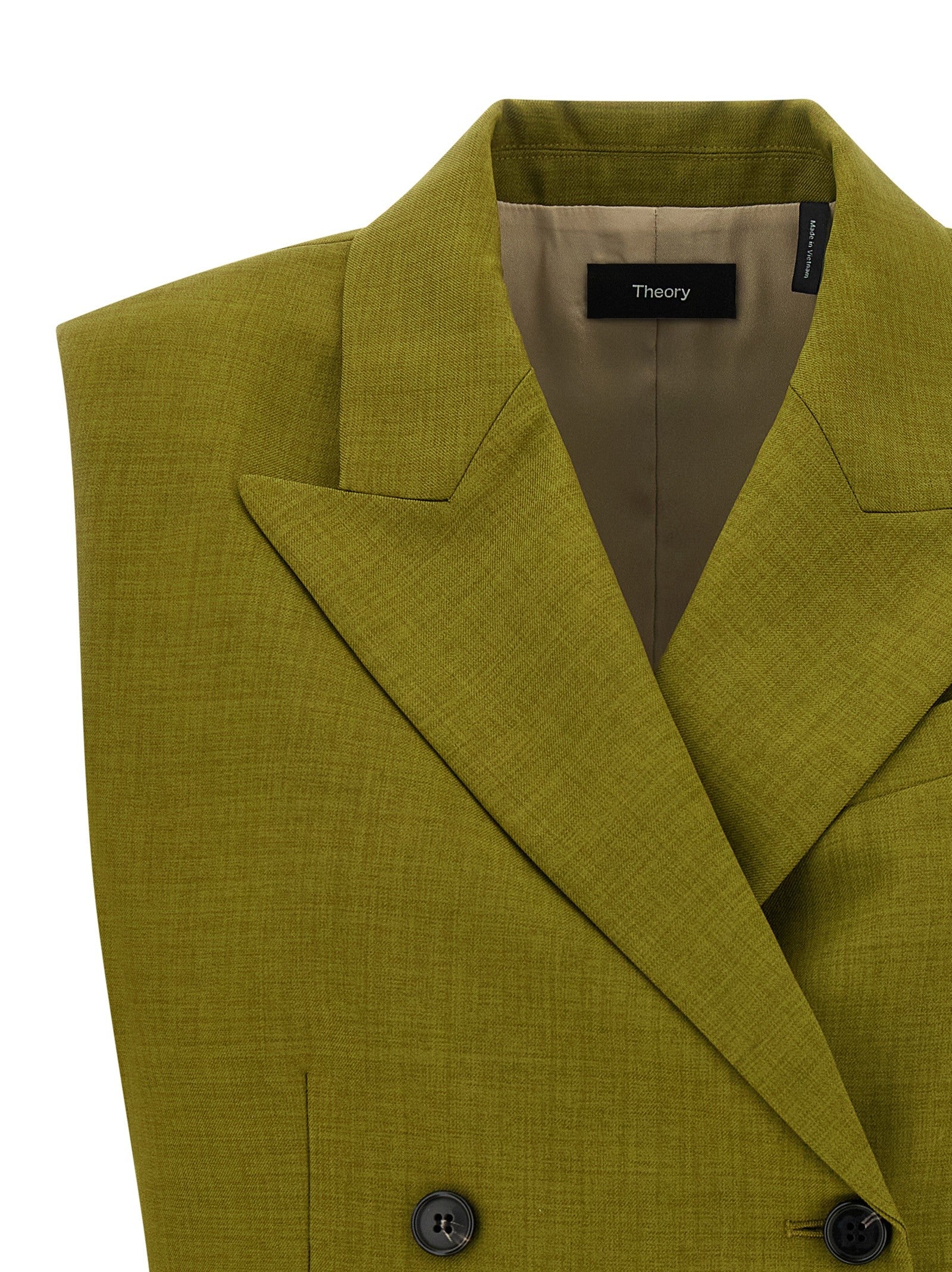 Theory Double Breasted Vest Green