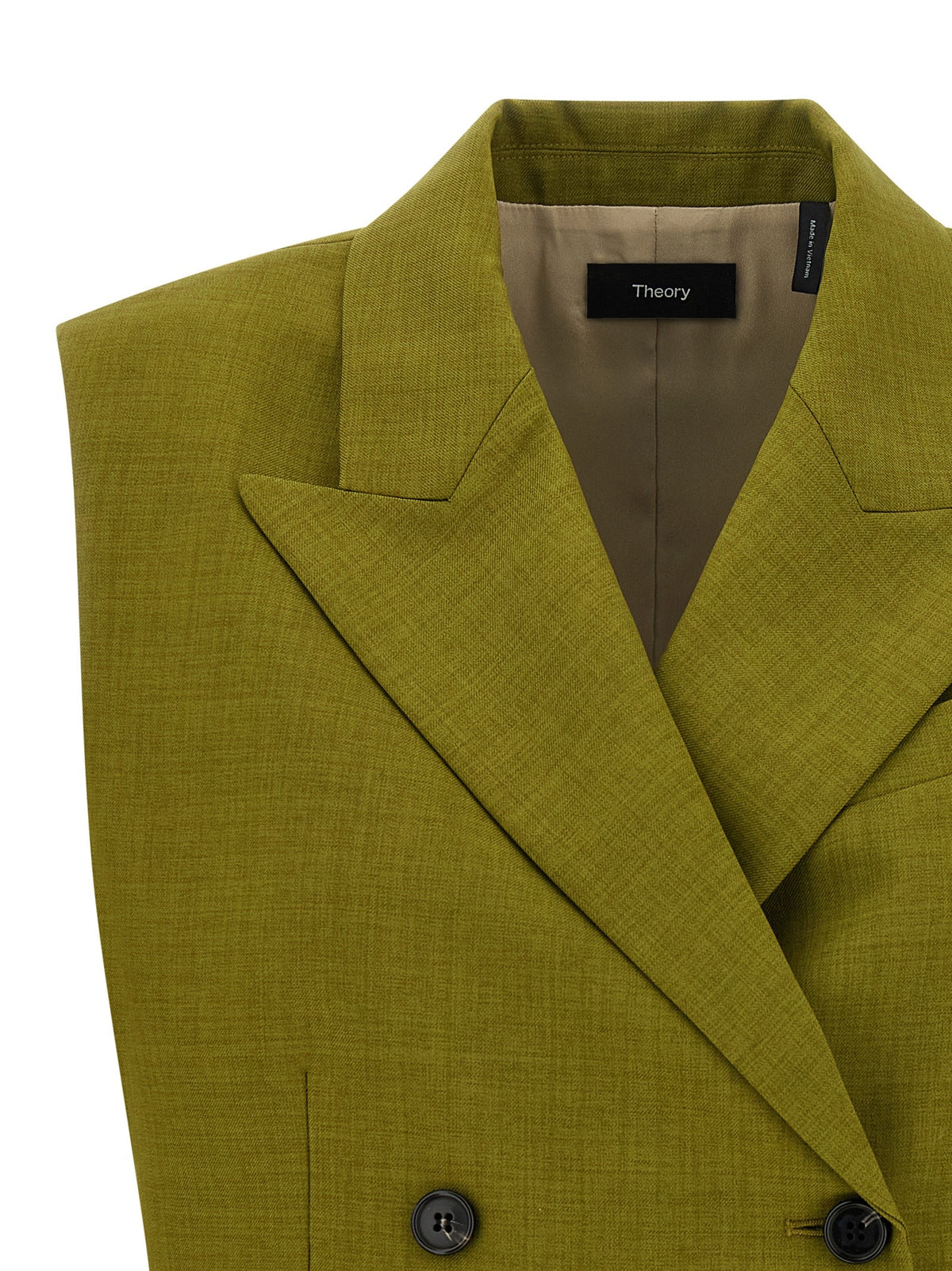 Theory Double Breasted Vest Green, view 3