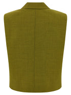 Theory Double Breasted Vest Green, view 2