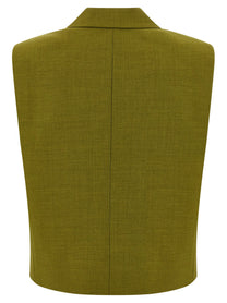 Theory Double Breasted Vest Green