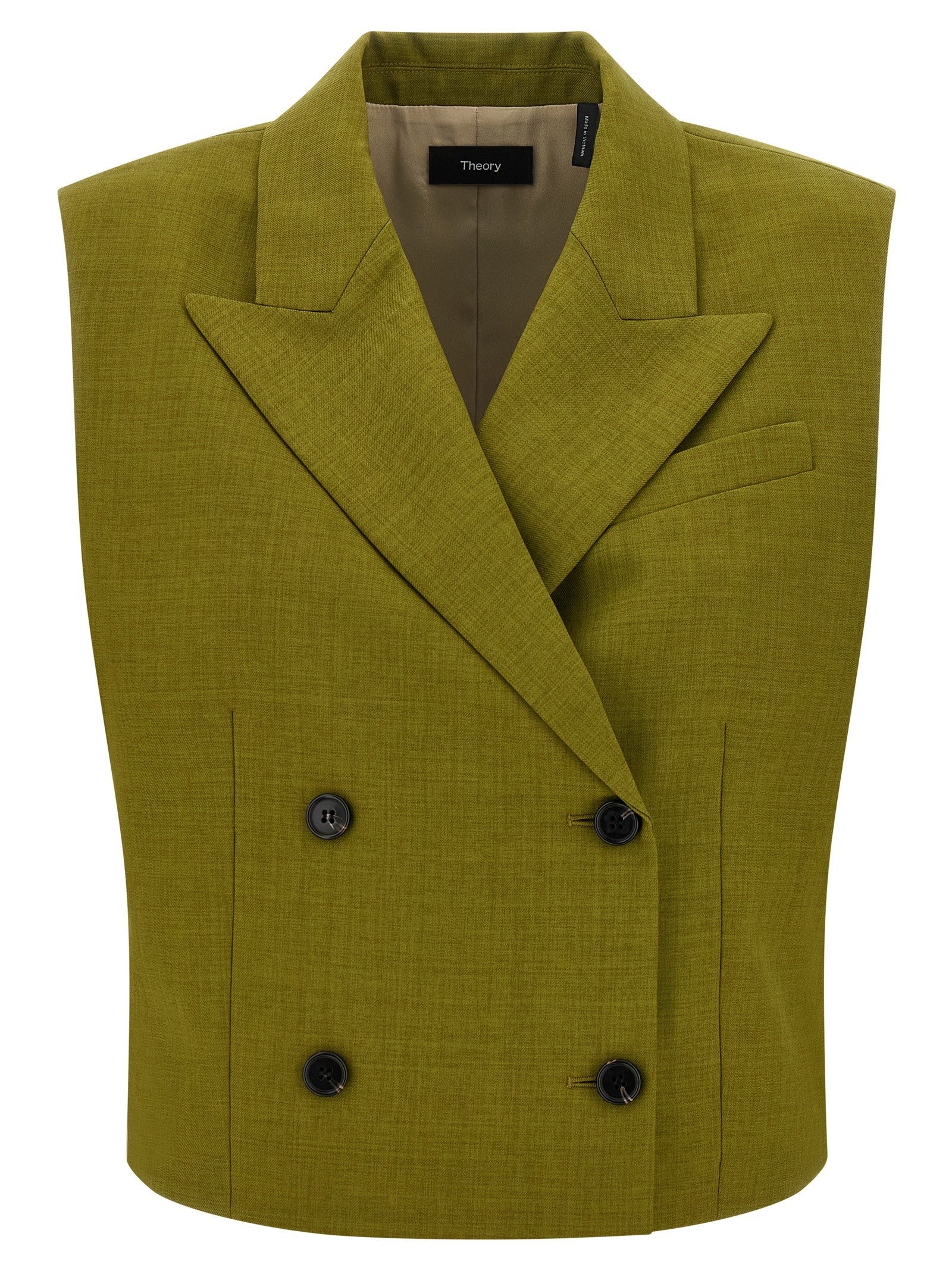 Theory Double Breasted Vest Green