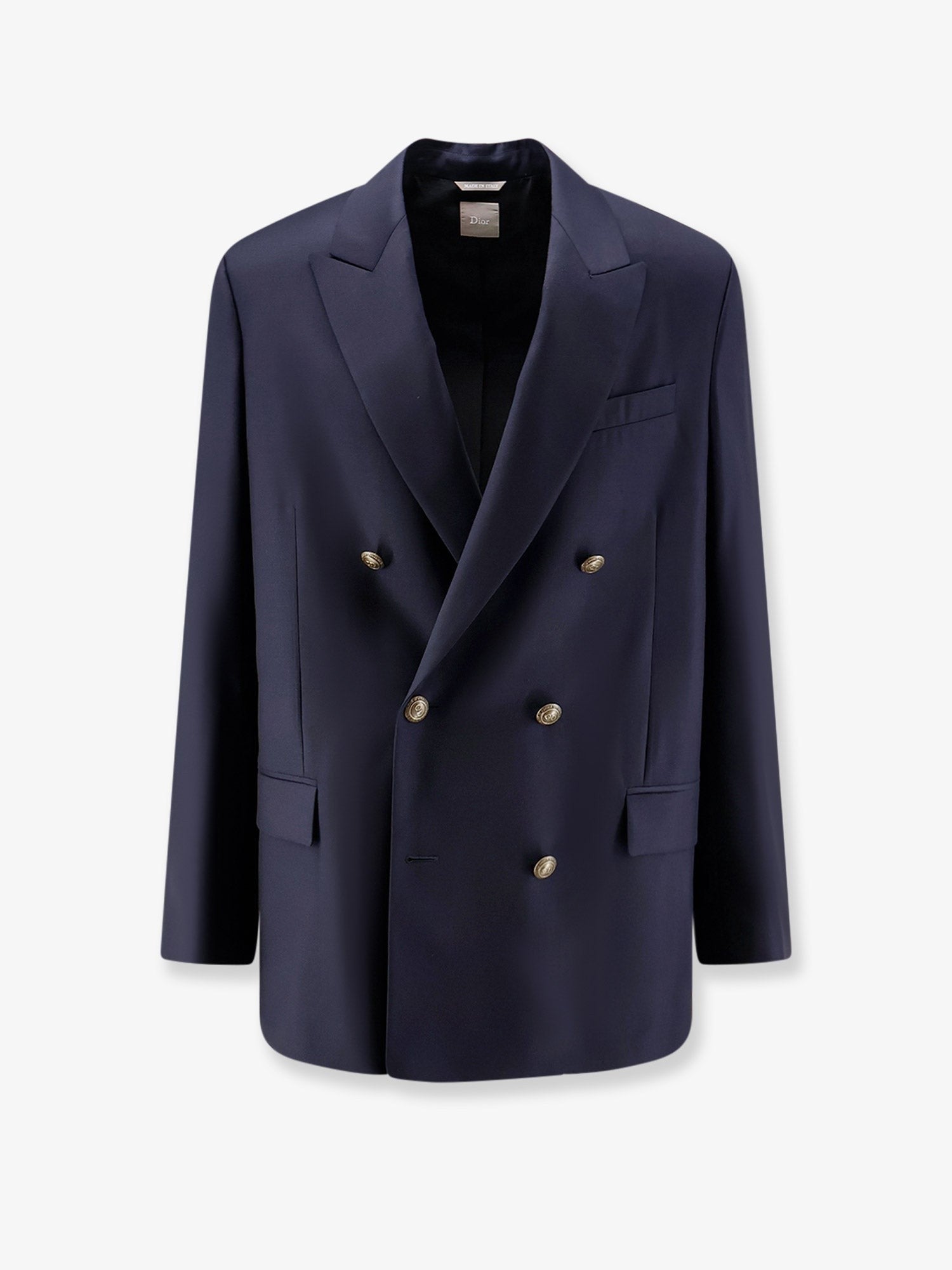 Dior Men's Double Breasted Virgin Wool Blazer Blue