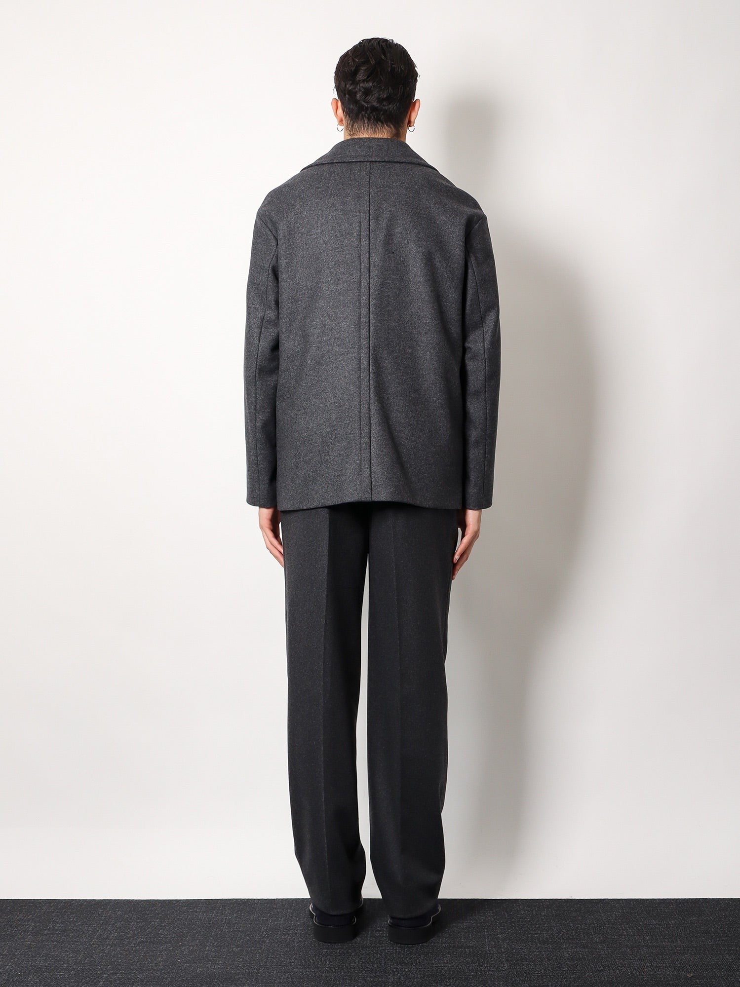 Hevò Men's Double Breasted Virgin Wool Blend Coat Grey