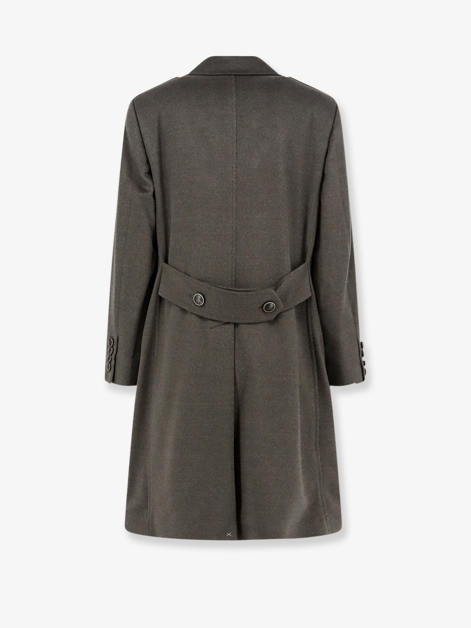 Brunello Cucinelli Men's Double Breasted Virgin Wool Coat Green