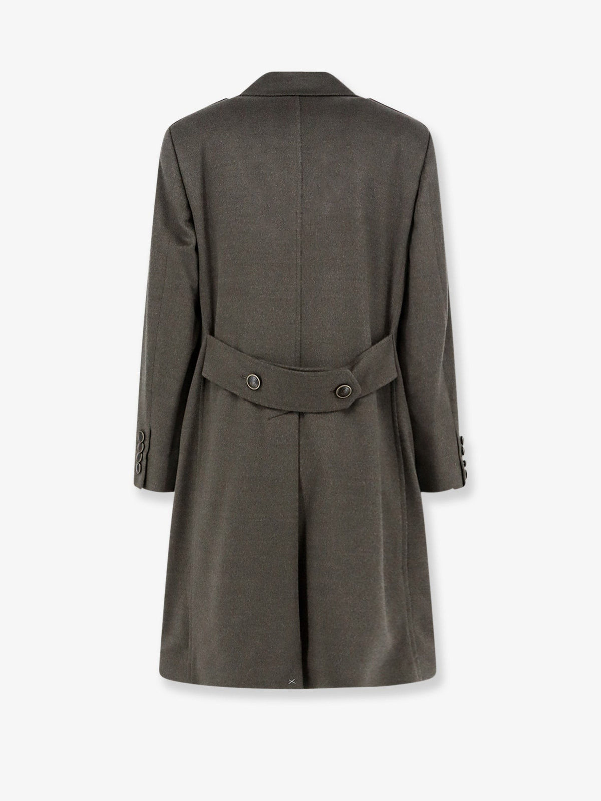 Brunello Cucinelli Men's Double Breasted Virgin Wool Coat Green, view 2