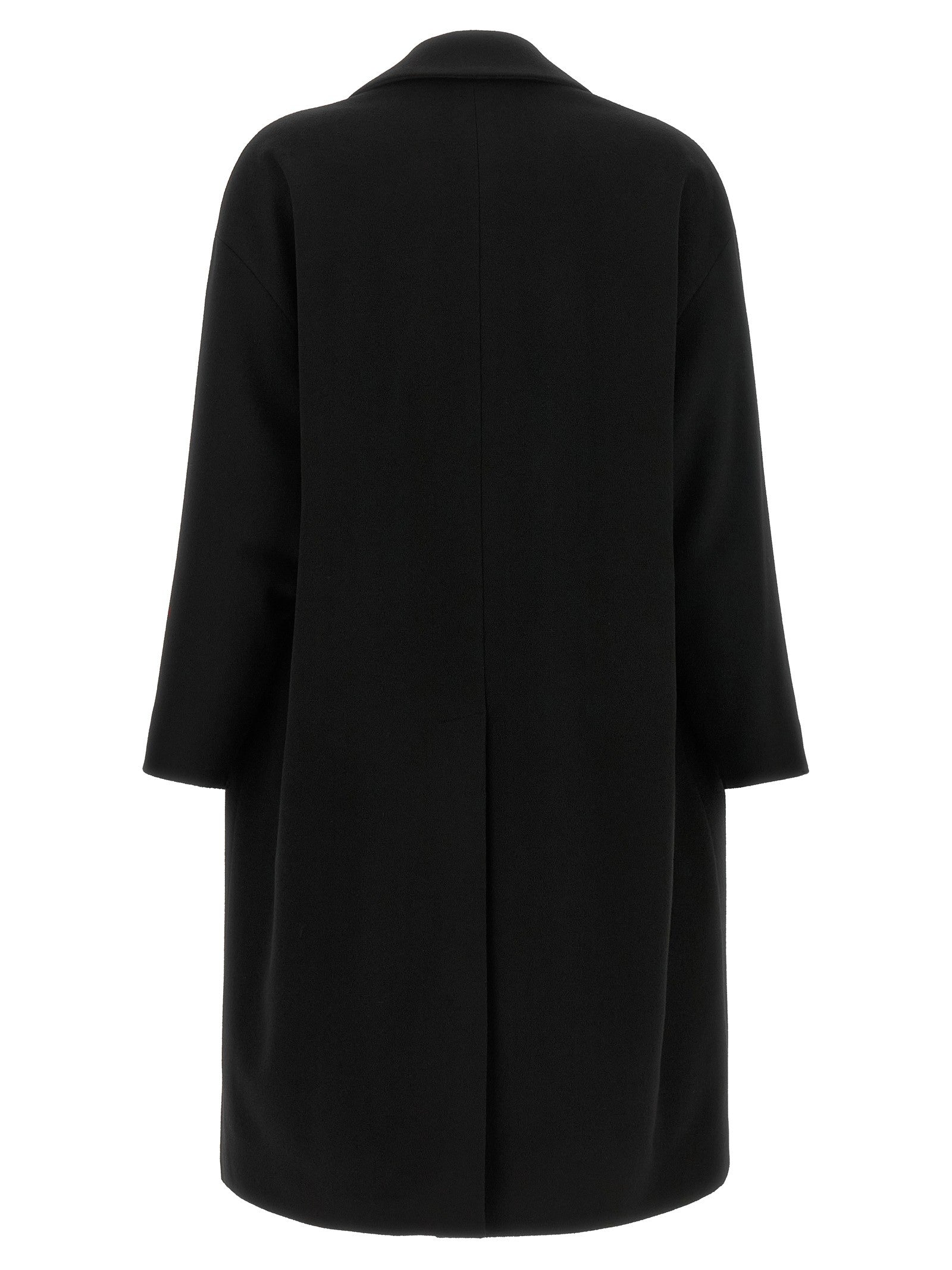 Alberto Biani Double Breasted Wide Coat Black