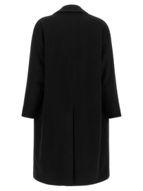 Alberto Biani Double Breasted Wide Coat Black