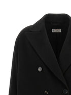 Alberto Biani Double Breasted Wide Coat Black, view 3