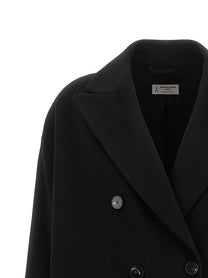 Alberto Biani Double Breasted Wide Coat Black