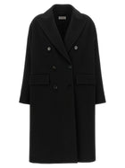 Alberto Biani Double Breasted Wide Coat Black