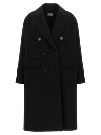 Alberto Biani Double Breasted Wide Coat Black