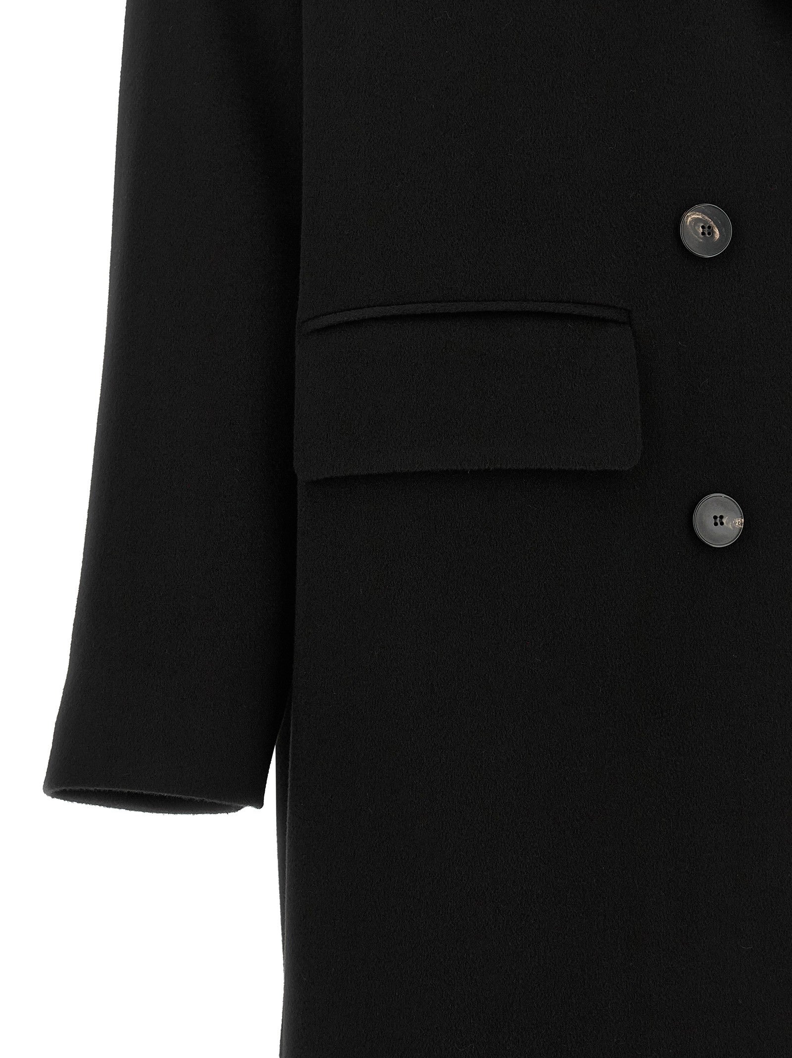 Alberto Biani Double Breasted Wide Coat Black