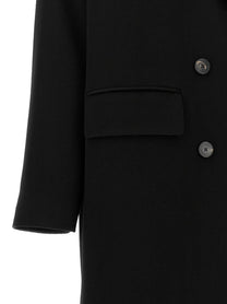 Alberto Biani Double Breasted Wide Coat Black