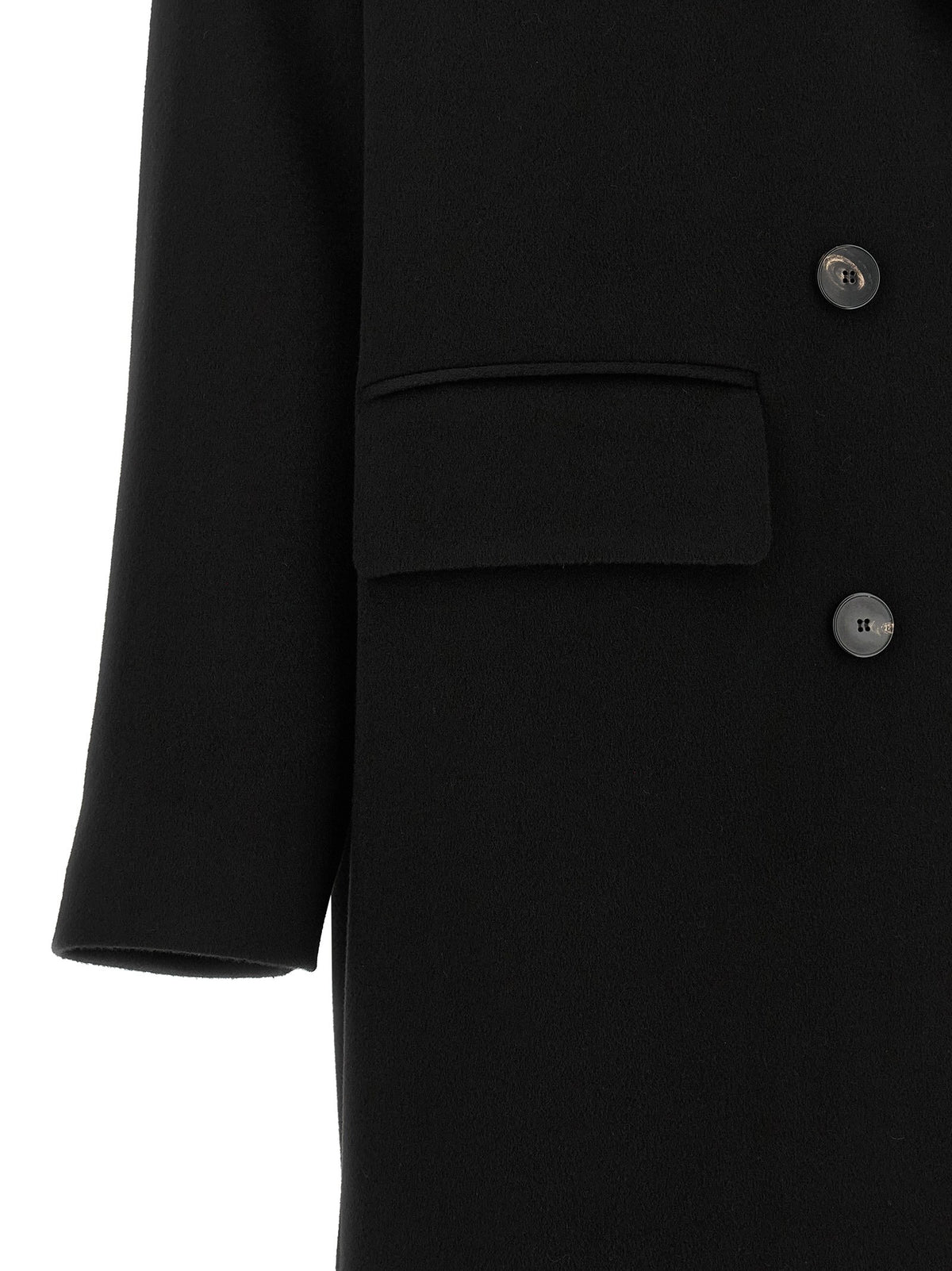 Alberto Biani Double Breasted Wide Coat Black, view 4