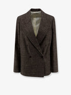 Alysi Women's Double Breasted Wool and Linen Blend Blazer SIGARO