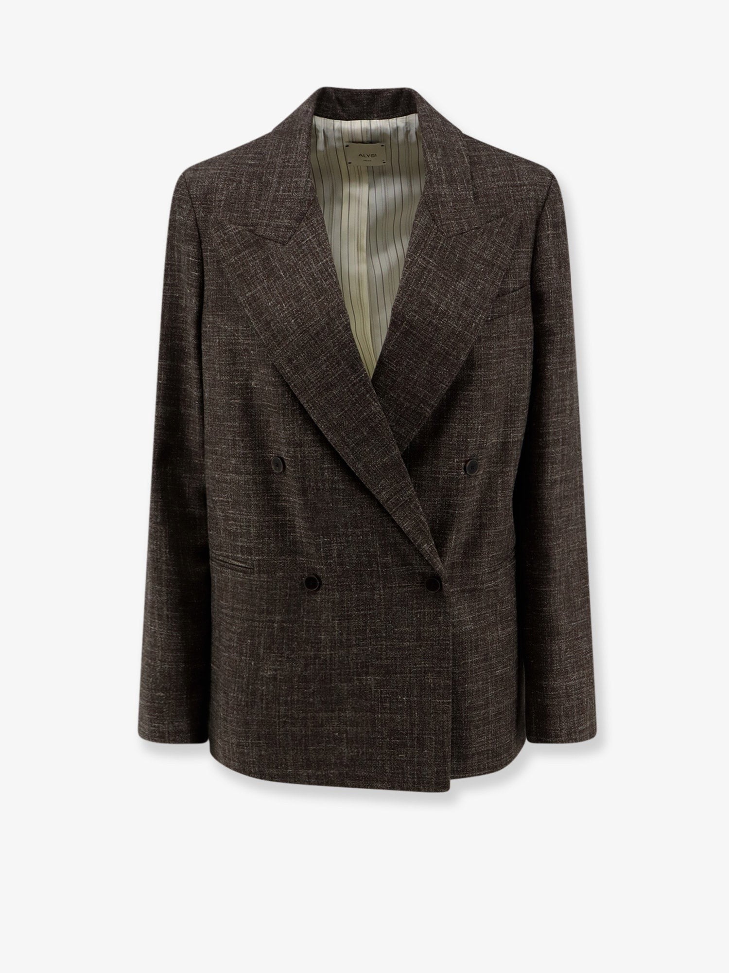 Alysi Women's Double Breasted Wool and Linen Blend Blazer SIGARO