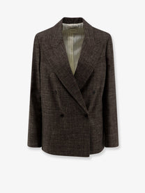 Alysi Women's Double Breasted Wool and Linen Blend Blazer SIGARO