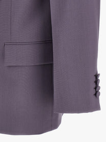 Gucci Double Breasted Wool Blazer Purple