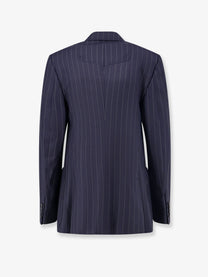 Givenchy Women's Double Breasted Wool Blazer Blue