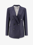 Givenchy Women's Double Breasted Wool Blazer Blue