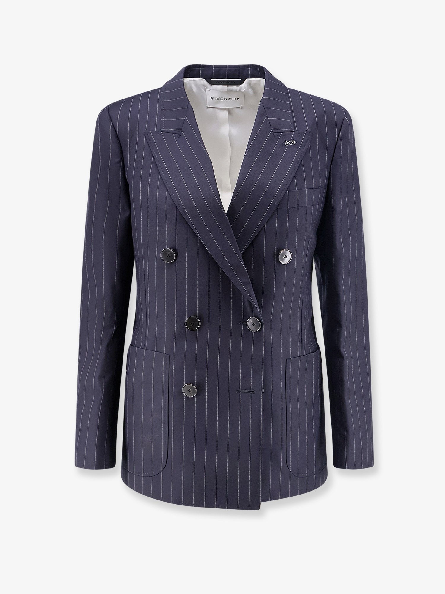 Givenchy Women's Double Breasted Wool Blazer Blue