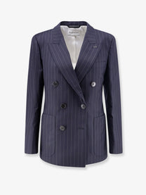 Givenchy Women's Double Breasted Wool Blazer Blue
