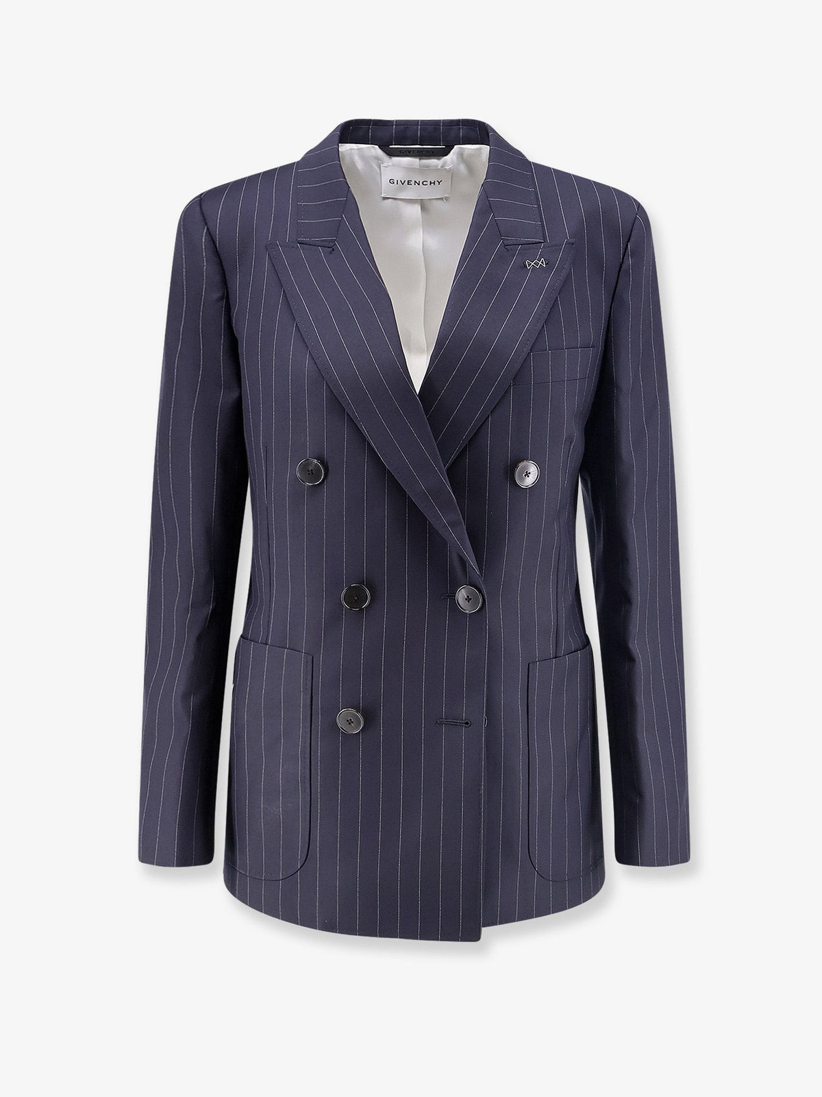 Givenchy Women's Double Breasted Wool Blazer Blue