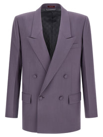 Gucci Double Breasted Wool Blazer Purple