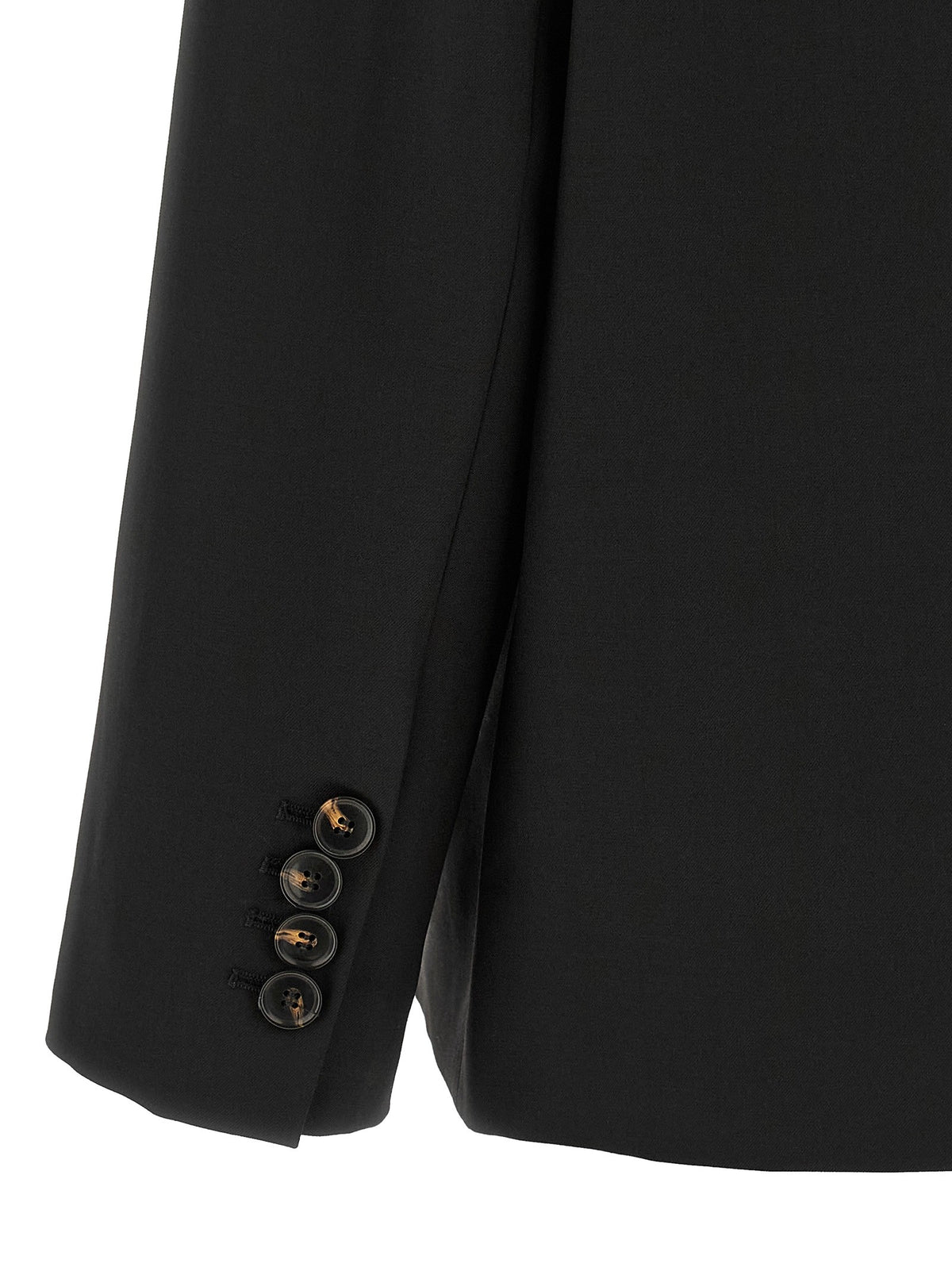 Ganni Double Breasted Wool Blazer Black