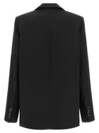Ganni Double Breasted Wool Blazer Black