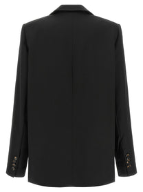 Ganni Double Breasted Wool Blazer Black
