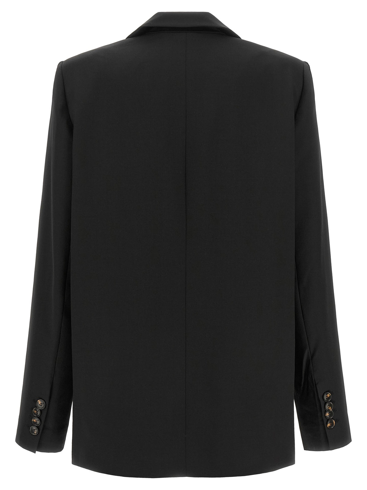 Ganni Double Breasted Wool Blazer Black