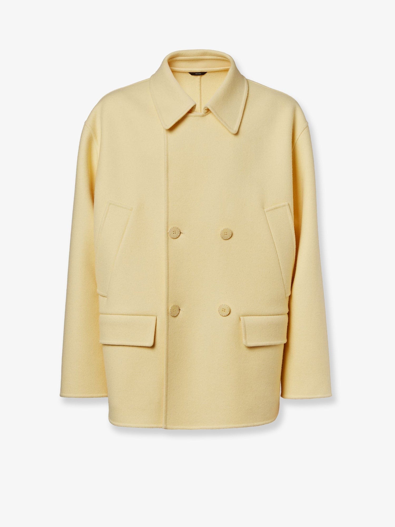 Fendi Men's Double Breasted Wool Coat White