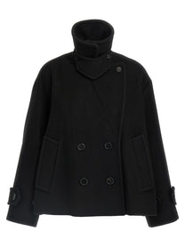 Chloé Double Breasted Wool Coat Black