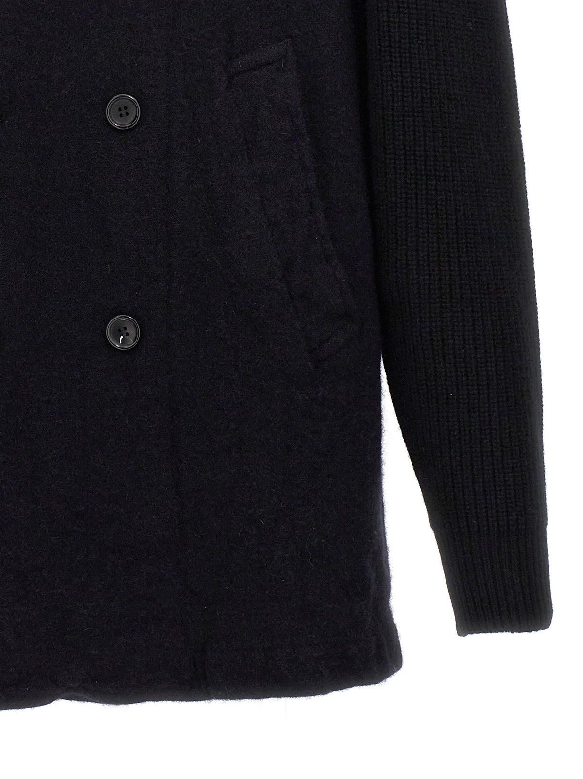 Comme Des Garcons Shirt Double Breasted Wool Coat Blue, view 4
