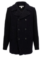 Comme Des Garcons Shirt Double Breasted Wool Coat Blue
