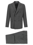 Pal Zileri Double Breasted Wool Dress Grey