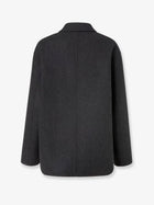 Fendi Men's Double Breasted Wool Felt Peacoat Grey, view 4