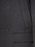 Fendi Men's Double Breasted Wool Felt Peacoat Grey, view 5
