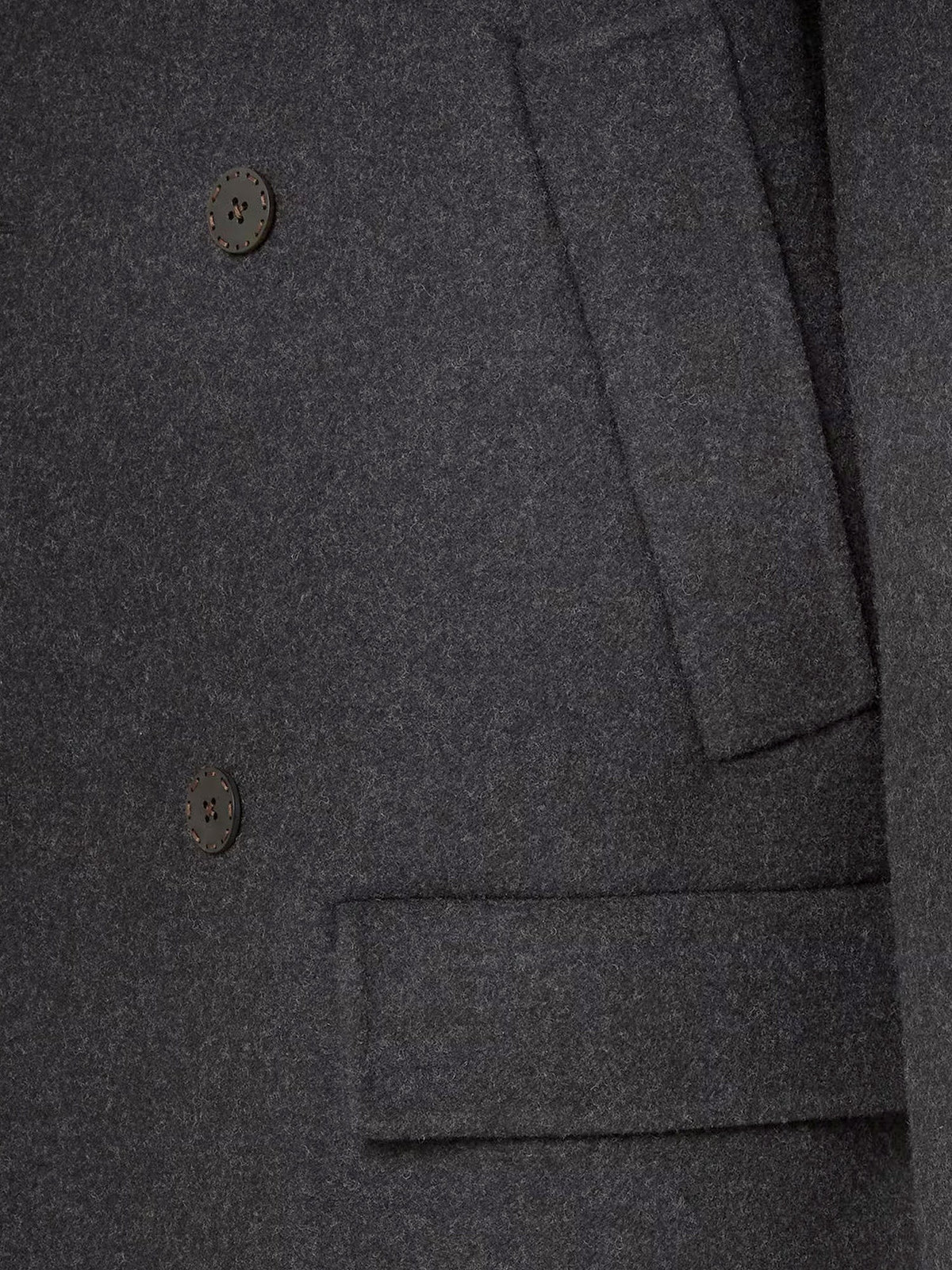 Fendi Men's Double Breasted Wool Felt Peacoat Grey, view 5
