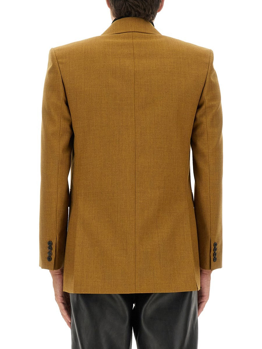 Saint Laurent Men's Double Breasted Wool Jacket Brown, view 3