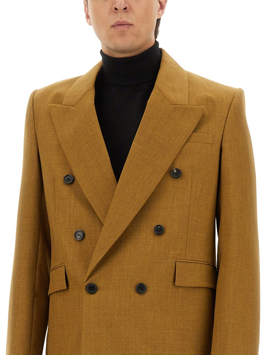 Saint Laurent Men's Double Breasted Wool Jacket Brown, view 4