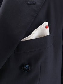 Kiton Men's Double Breasted Wool Suit Black