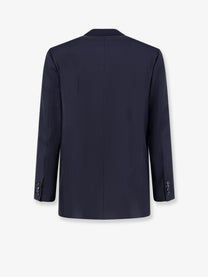 Kiton Men's Double Breasted Wool Suit Black