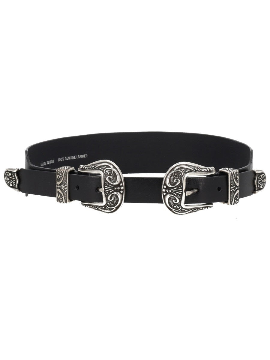Golden Goose Women's Double Buckle Belt Black