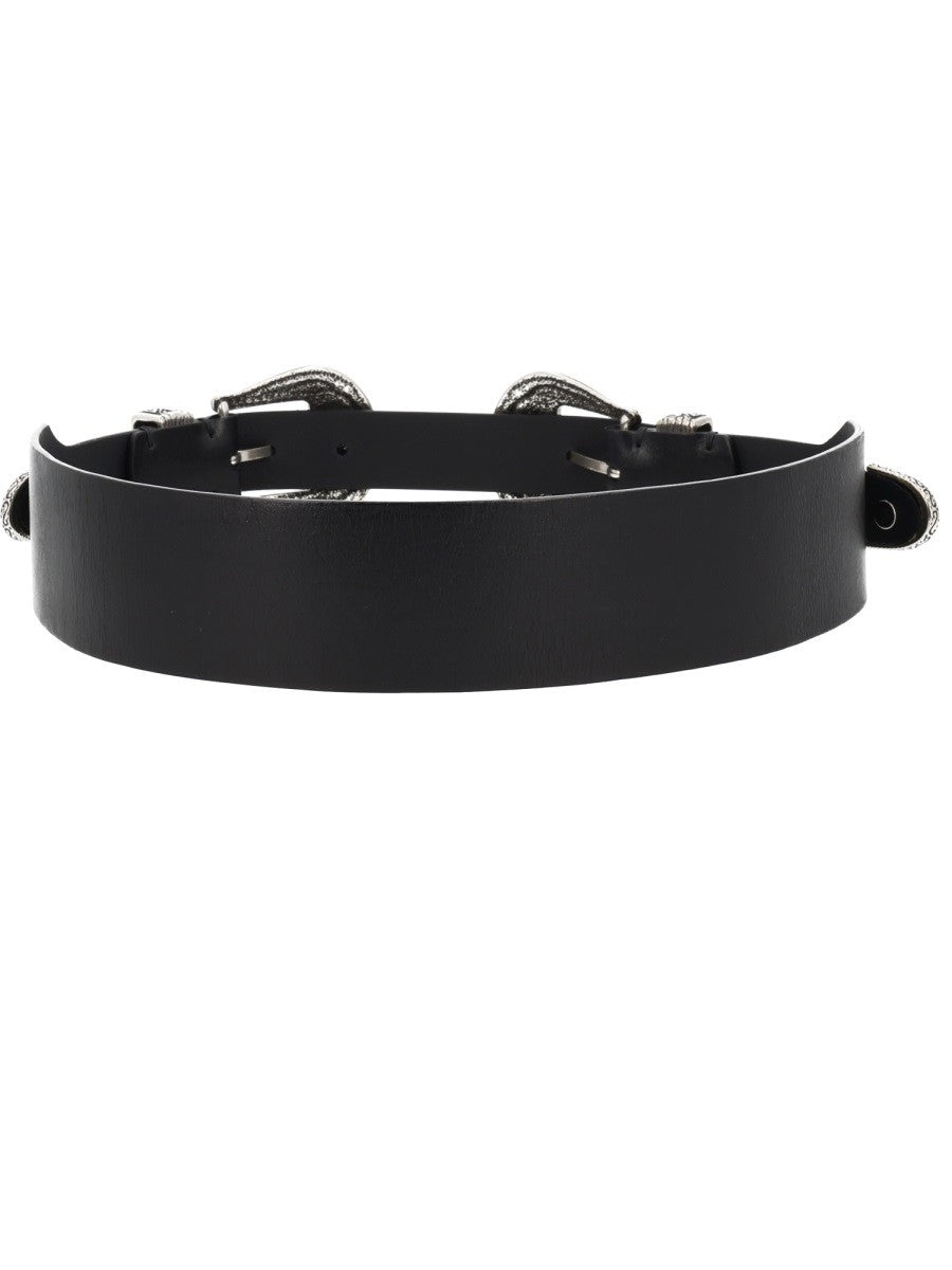 Golden Goose Women's Double Buckle Belt Black