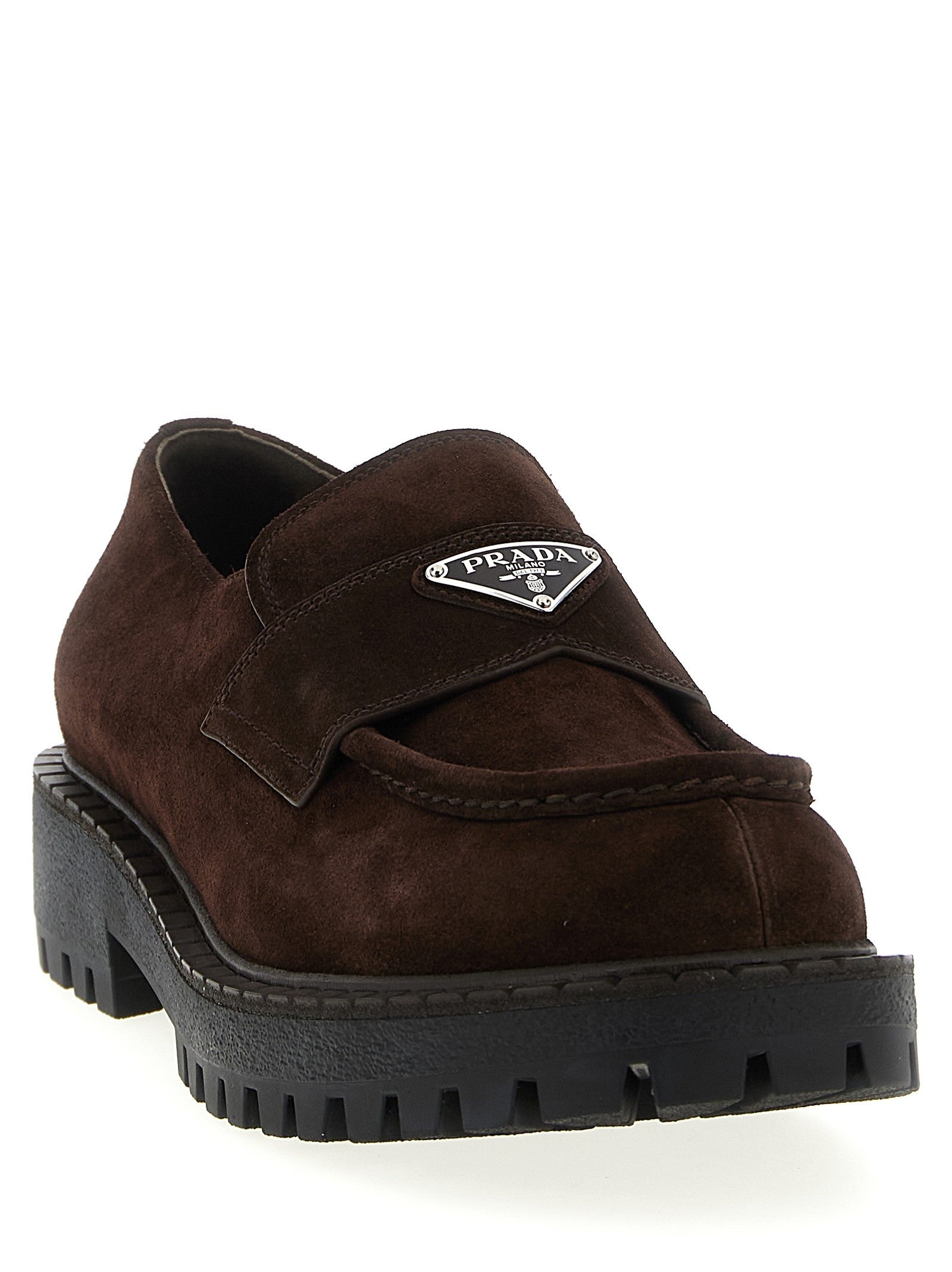 PRADA Double Chocolate Loafers Brown