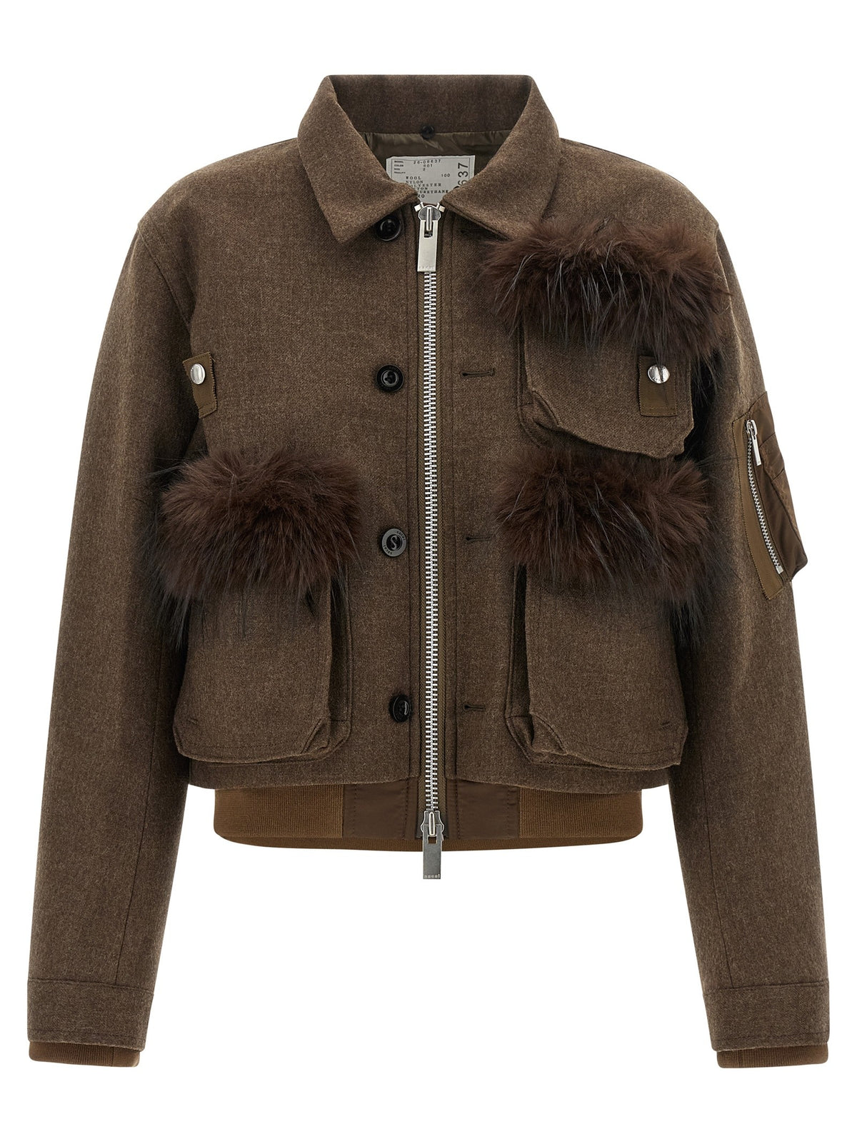 Sacai Double Collar Blouson Brown